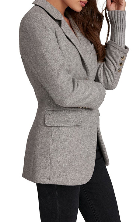 Grey Wool Blend Blazer