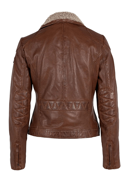 Brown Shearling-Lined Leather Jacket