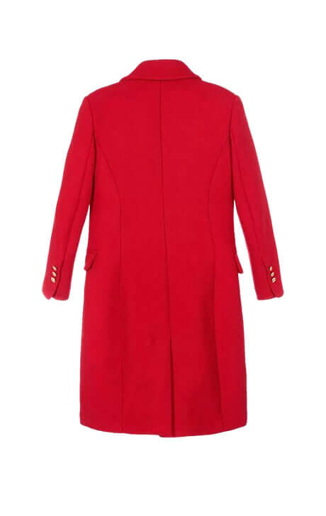 Red Double-Breasted Winter Coat