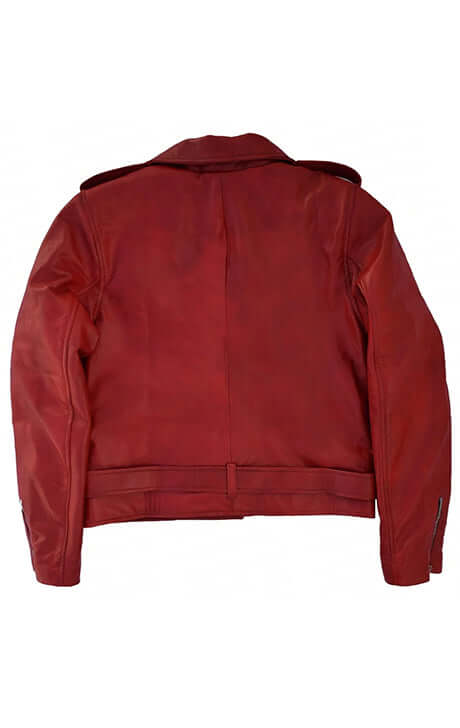Classic Red Leather Biker Jacket – Chrismatss Edition