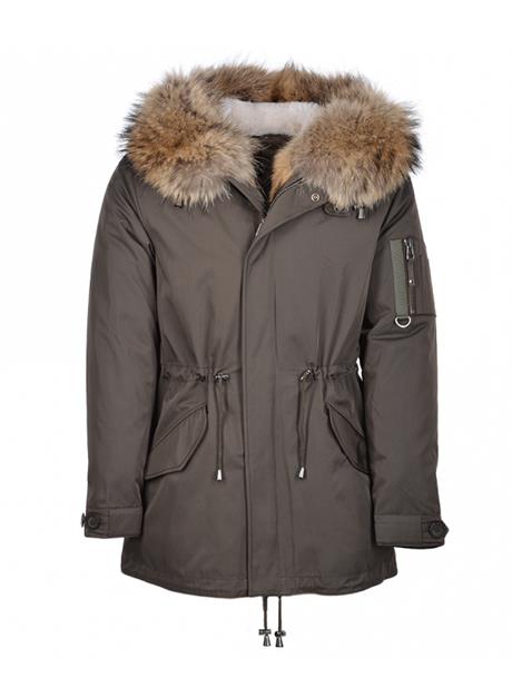 Hooded Parka with Raccoon Fur Trim and Removable Fur Lining