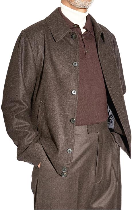 Brown Flannel Button